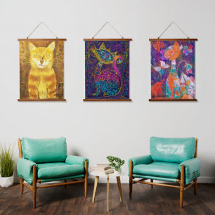 Colorful Photo Cat Collectie Hangend Wandkleed