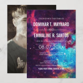 Colorful Photo Galaxy Wedding Invitation Kaart (Voorkant / Achterkant)