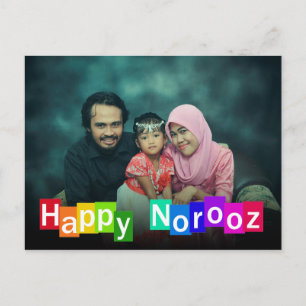 Colorful Photo Typografie Happy Norooz nieuwjaar Briefkaart