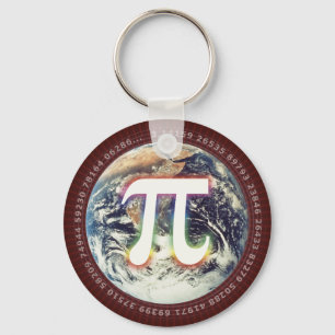 Colorful Pi op aarde - Wiskunde Sleutelhangers