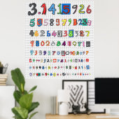 Colorful Pi Poster (Thuiskantoor)