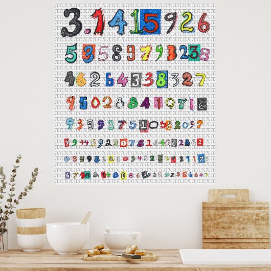 Colorful Pi Poster (Keuken)