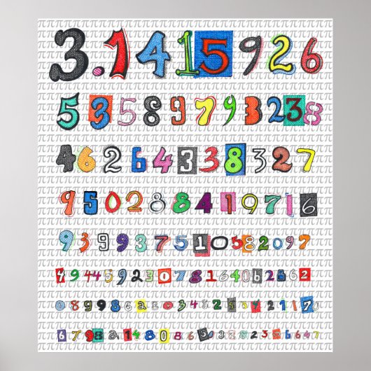 Colorful Pi Poster (Voorkant)