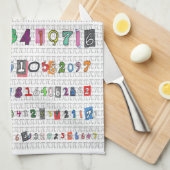 Colorful Pi Theedoek (Quarter Fold)