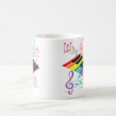 Colorful Piano Keyboard  Music Notes  Musician Pia Koffiemok (Center)