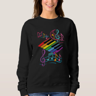 Colorful Piano Keyboard Muzieknoten Musician Piani Trui