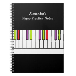 Colorful Piano Keys Music Practice Persoonlijk Notitieboek