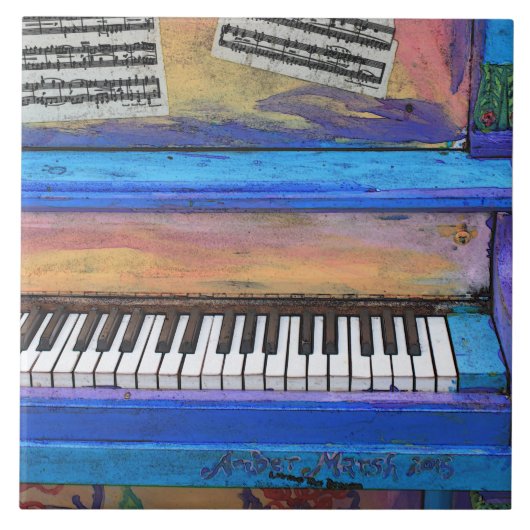Colorful Piano Tegeltje (Voorkant)
