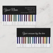Colorful Piano-toetsenbord - Leerstoel Songwriter  Visitekaartje (Voorkant / Achterkant)