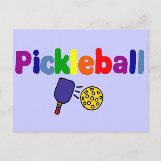 Colorful Pickleball Art-ontwerp Briefkaart (Voorkant)