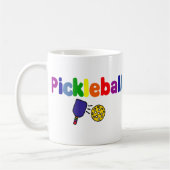 Colorful Pickleball Art-ontwerp Koffiemok (Links)