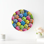 Colorful Pickleball Clock Grote Klok (Huis)