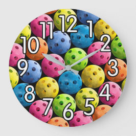 Colorful Pickleball Clock Grote Klok