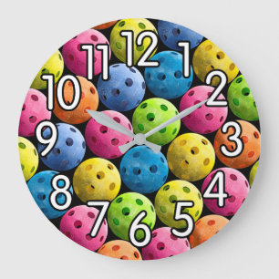 Colorful Pickleball Clock Grote Klok