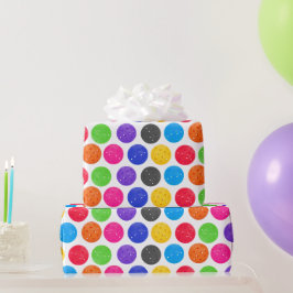 Colorful Pickleball op White Cadeaupapier