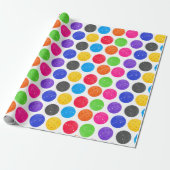 Colorful Pickleball op White Cadeaupapier (Uitgerold)