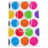 Colorful Pickleball op White Medium Cadeauzakje (Achterkant)