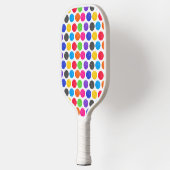 Colorful Pickleball op White Paddle (Links)