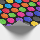 Colorful Pickleball op zwart Cadeaupapier (Hoek)