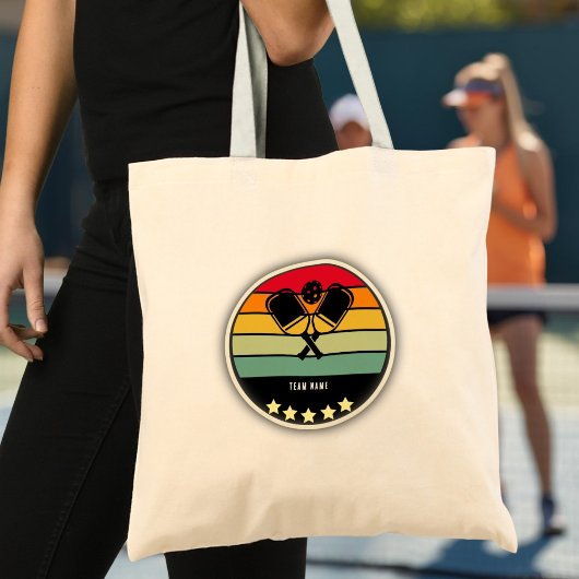 Colorful Pickleball Paddle Tote Bag
