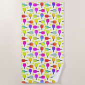 Colorful, Pickleball Paddles, Geel Pickleball Strandlaken (Voorkant)