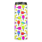 Colorful, Pickleball Paddles, Gele bal Thermosbeker (Achterkant)
