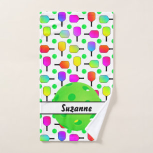 Colorful Pickleball Paddles Green, speciaal gepers Handdoek
