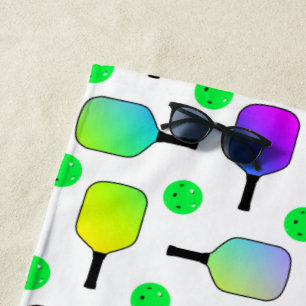 Colorful Pickleball Paddles Green, speciaal gepers Strandlaken