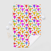 Colorful, Pickleball Paddles, Oranje Pickleballen Golfhanddoek (Insitu)