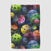 Colorful Pickleball Pattern Sweat Towel Golfhanddoek (Voorkant)