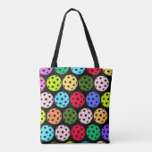 Colorful Pickleball Pattern Tote Bag (Achterkant)