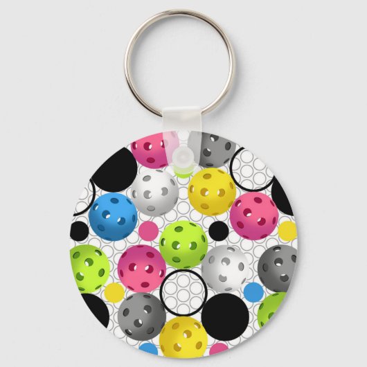 Colorful Pickleball Polka Dots - Sleutelhanger (Voorkant)