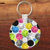 Colorful Pickleball Polka Dots - Sleutelhanger (Voorkant)