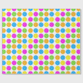 Colorful Pickleball Polkadots Cadeaupapier (Vlak)