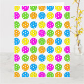 Colorful Pickleball Polkadots Wenskaart Kaart (Gele Bloem)