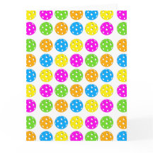 Colorful Pickleball Polkadots Wenskaart