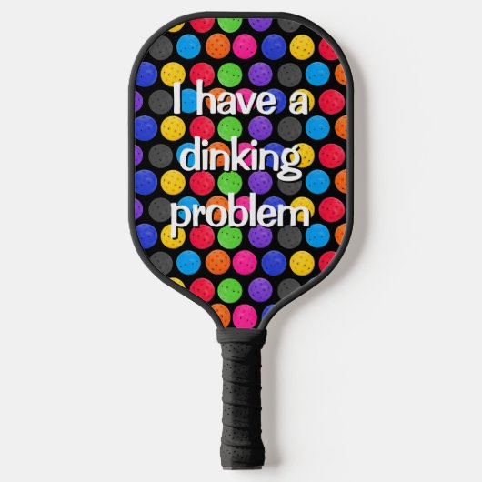 Colorful Pickleballen met Funny Quote Pickleball Paddle (Voorkant)