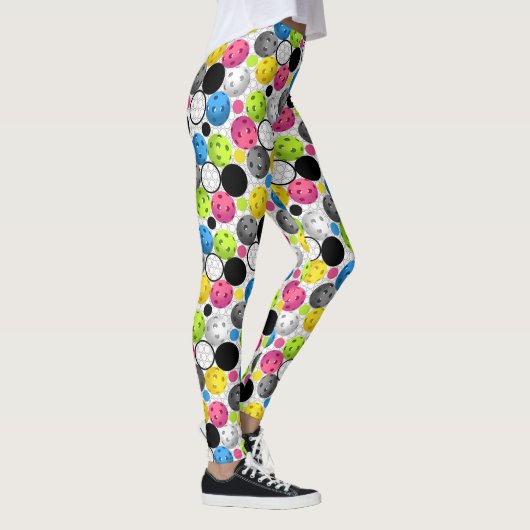 Colorful Pickleballen op Circle Grid Leggings (Rechts)