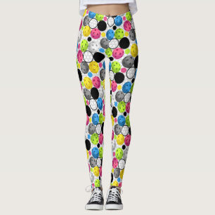 Colorful Pickleballen op Circle Grid Leggings