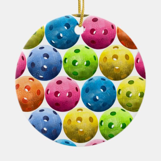 Colorful Pickleballetjes - Keramisch Ornament (Voorkant)