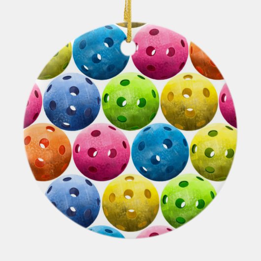 Colorful Pickleballetjes - Keramisch Ornament (Achterkant)