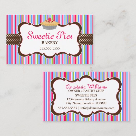 Colorful Pie Bakery Visitekaartje (Voorkant / Achterkant)