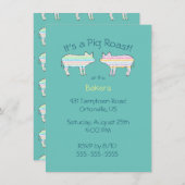 Colorful Pig Roast Barbeque Invitation Kaart (Voorkant / Achterkant)