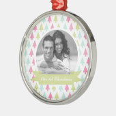 Colorful Pine Trees kerstfoto Metalen Ornament (Links)