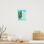 Colorful Pine Trees met Words Poster (Keuken)