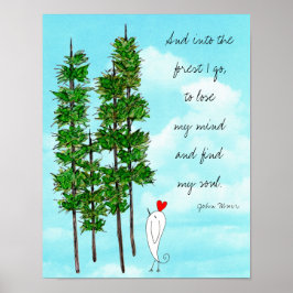 Colorful Pine Trees met Words Poster