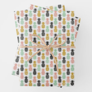 Colorful Pineapple chic tropical strand bruiloft Inpakpapier Vel