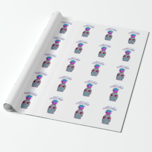 Colorful Pineapple Hawaiian Aloha Cadeaupapier