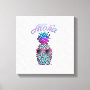 Colorful Pineapple Hawaiian Aloha Canvas Afdruk