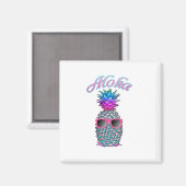 Colorful Pineapple Hawaiian Aloha Magneet (Voorkant / Achterkant)